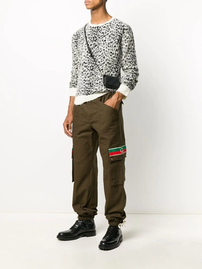 Shop Gucci Web-detail Cargo Trousers In Black