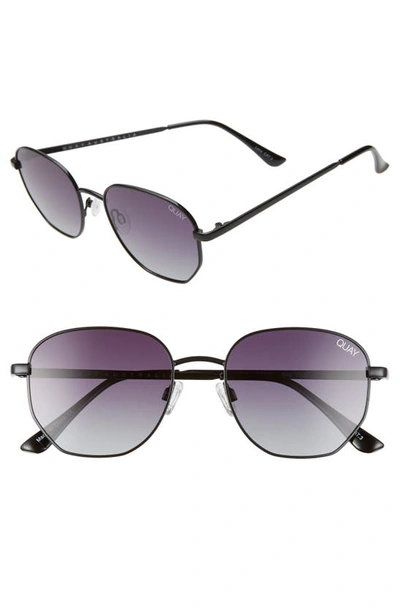 Shop Quay Big Time 48mm Gradient Square Sunglasses In Black Tortoise/ Smoke