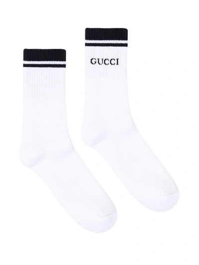 Shop Gucci Basic Logo Socks In Black