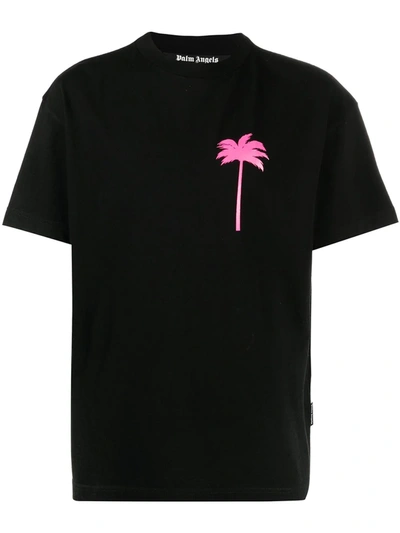 Shop Palm Angels Palm Tree Crew-neck T-shirt In Nero