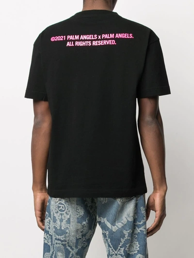 Shop Palm Angels Palm Tree Crew-neck T-shirt In Nero
