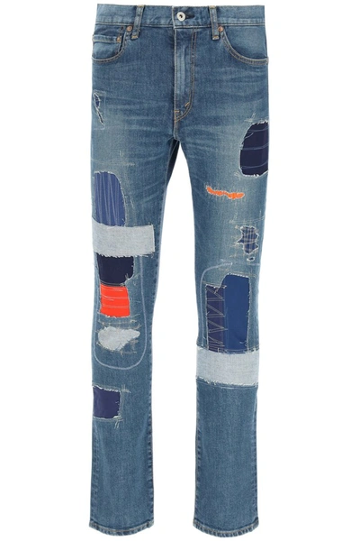 Shop Junya Watanabe Levi's Patchwork Jeans In Indigo