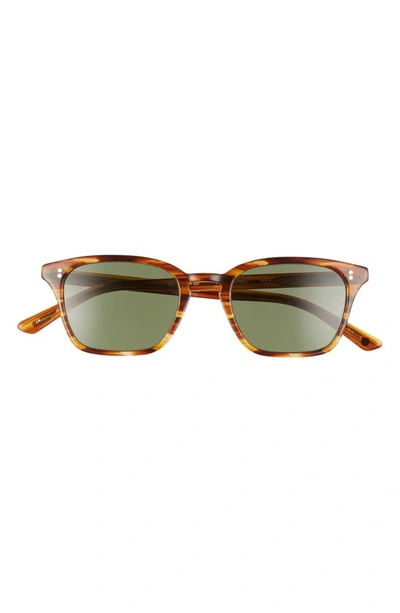Shop Salt Fuller 50mm Rectangular Polarized Sunglasses In Woodgrain/ Green