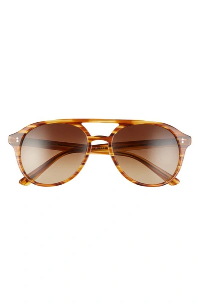 Shop Salt Rockwood 56mm Polarized Aviator Sunglasses In Woodgrain/ Brown