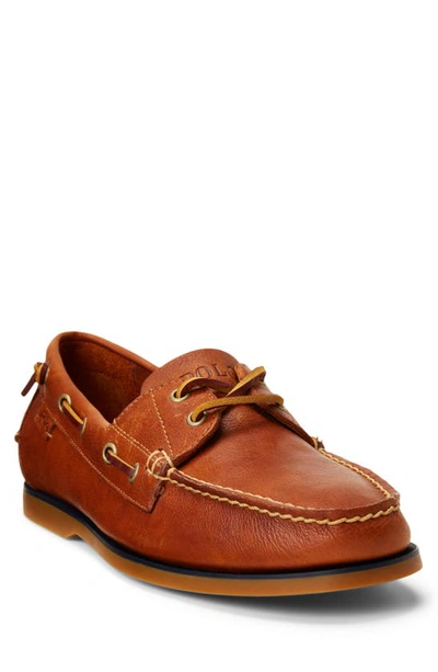 Shop Ralph Lauren Merton Boat Shoe In Polo Tan