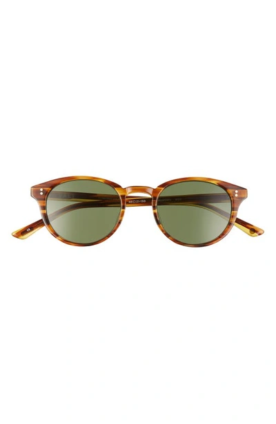 Shop Salt Spencer 48mm Polarized Round Sunglasses In Woodgrain/ Green