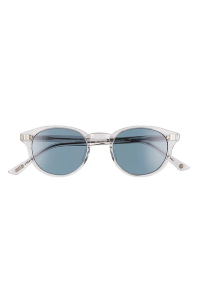 Shop Salt Spencer 48mm Polarized Round Sunglasses In Smoke Grey/ Blue
