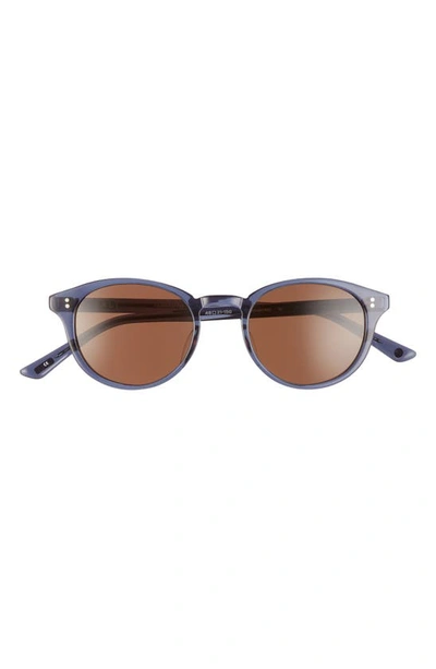 Shop Salt Spencer 48mm Polarized Round Sunglasses In Indigo Blue
