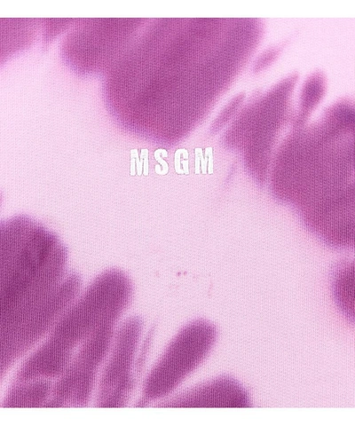 Shop Msgm Tie-dye Hoodie In Purple