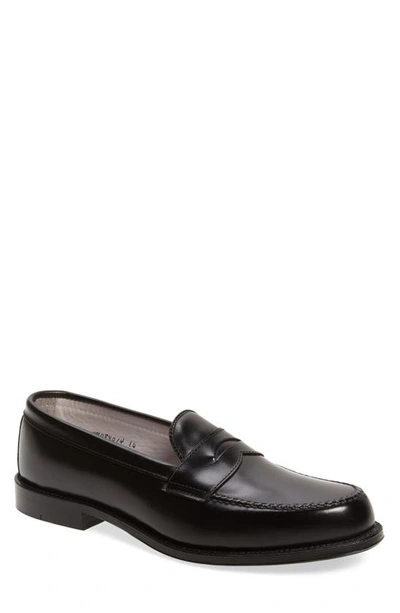 Shop Alden Shoe Company Leisure Penny Loafer In Black Calfskin