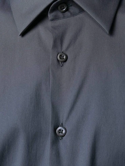 Shop Prada Classic Collar Plain Shirt In Fumo