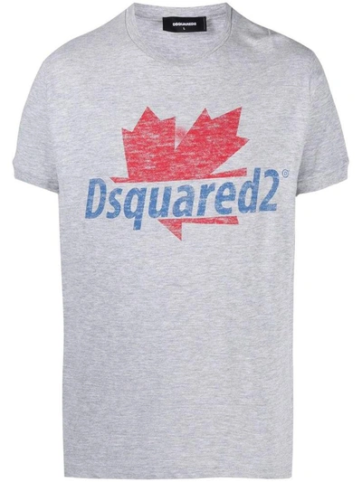 Shop Dsquared2 D2 Leaf-print T-shirt In Nero Rosso