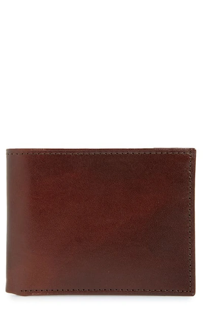 Shop Johnston & Murphy Slimfold Leather Wallet In Brown