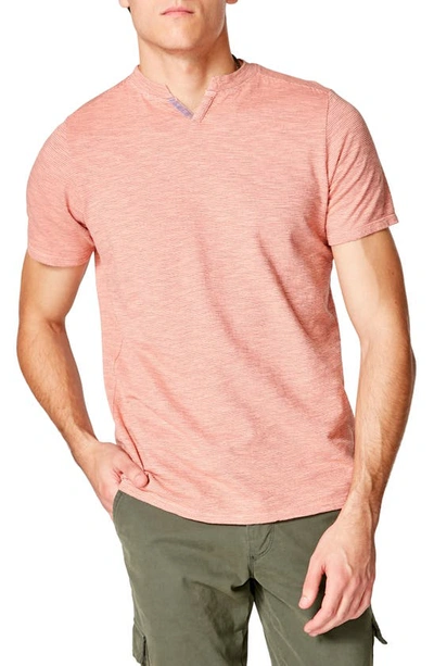Shop Good Man Brand Stripe V-notch T-shirt In Hibiscus