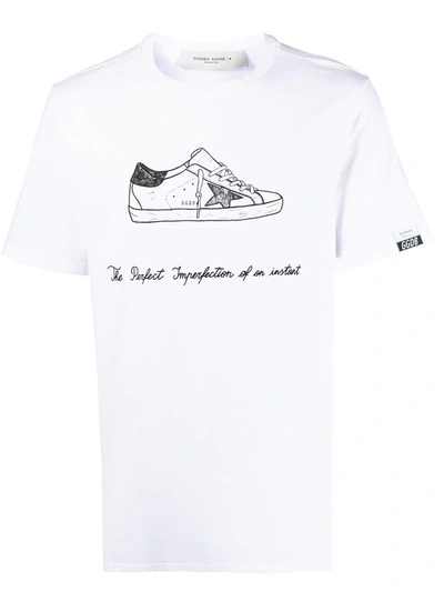 Shop Golden Goose Sneaker-print T-shirt In Green
