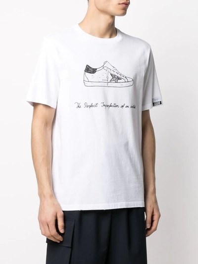 Shop Golden Goose Sneaker-print T-shirt In Green