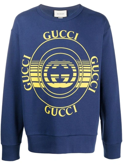 Shop Gucci Interlocking G Logo Print Sweatshirt In Silver