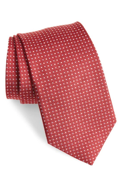 Shop David Donahue Silk Tie In Red