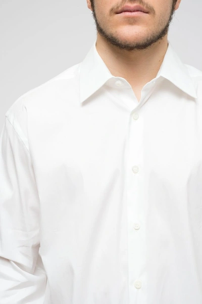 Shop Prada Painted Landscape Long Sleeve Shirt In Bianco