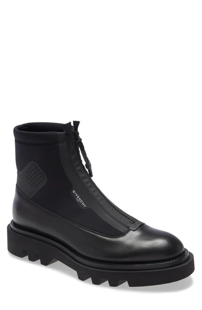 Shop Givenchy Zip Combat Boot In Black