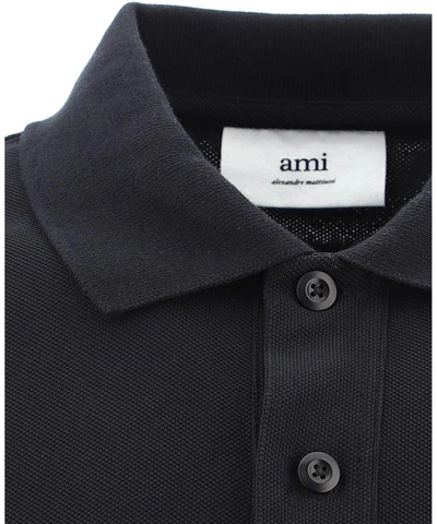 Shop Ami Alexandre Mattiussi "ami De Coeur" Polo Shirt In Black  