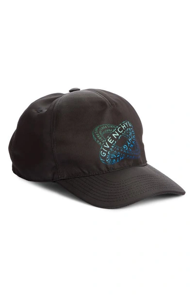 Shop Givenchy Logo Twill Baseball Cap In Black/ Blue