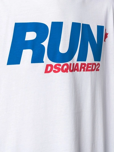 Shop Dsquared2 Run-print Short-sleeve T-shirt In Nero Bianco