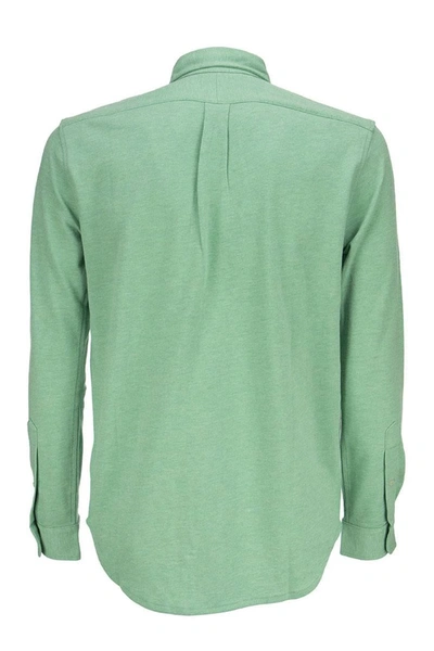 Shop Ralph Lauren Featherweight Mesh Shirt In Water Green