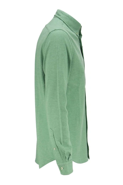 Shop Ralph Lauren Featherweight Mesh Shirt In Water Green