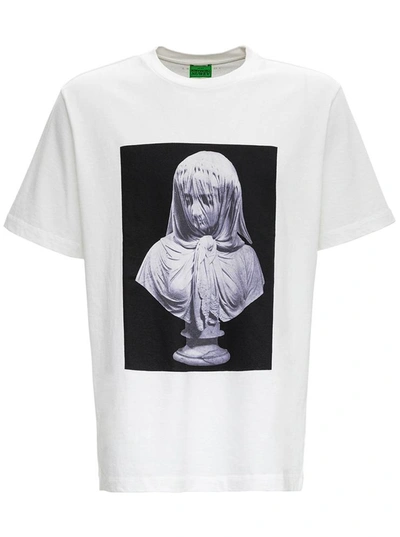 Shop Trussardi Oversized Cotton T-shirt With Print In White