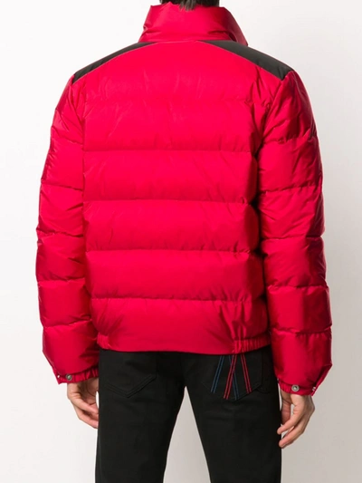 Shop Prada Funnel Neck Puffer Jacket In Fuoco