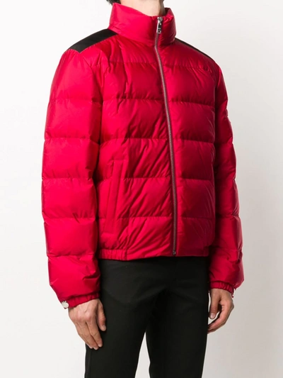 Shop Prada Funnel Neck Puffer Jacket In Fuoco