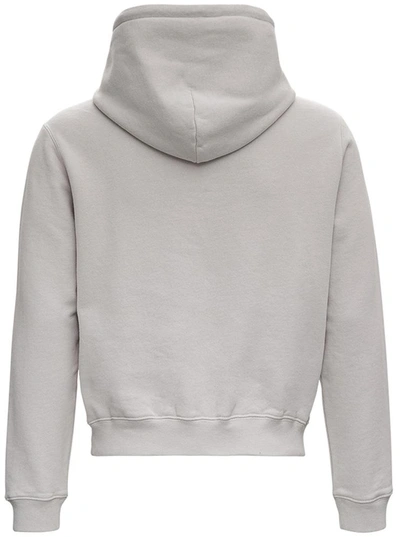 Shop Balenciaga Gray Cotton Shrunk Hoodie In Grey