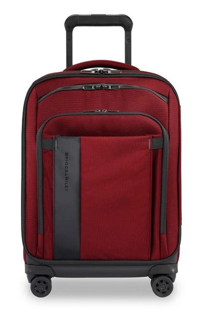 Shop Briggs & Riley Zdx 21-inch Expandable Spinner Suitcase In Brick Red