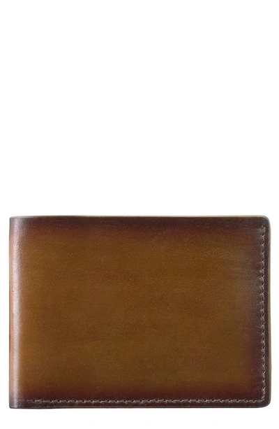 Shop Johnston & Murphy Slim Leather Wallet In Antique Brown