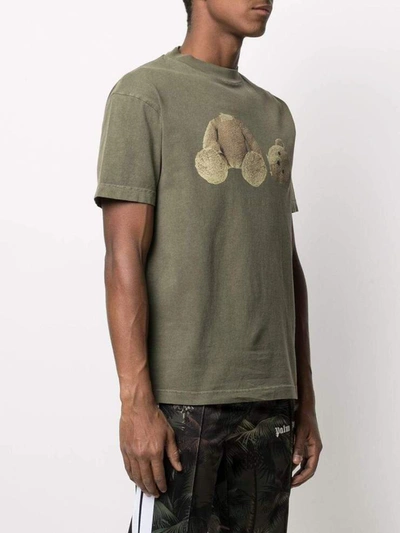 Shop Palm Angels Bear-print Crew-neck T-shirt In Nero