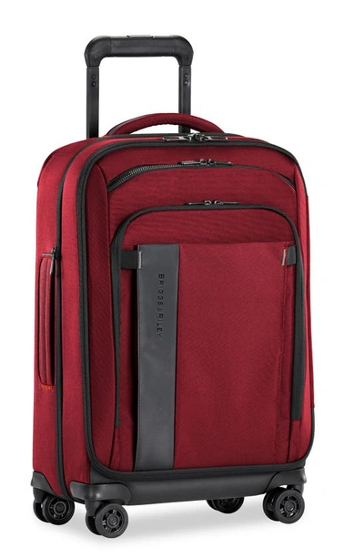 Shop Briggs & Riley Zdx 22-inch Expandable Spinner Suitcase In Burgundy