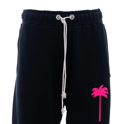 Shop Palm Angels Trousers In Black - Fuchsia