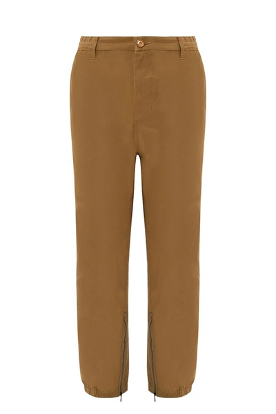 Shop Gucci Web Trousers Sand Mix In Black