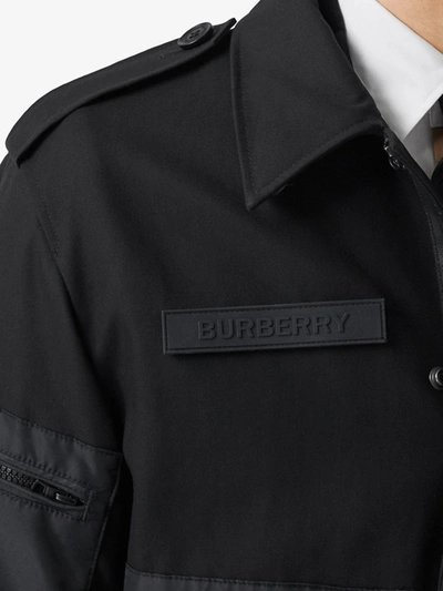 Shop Burberry Gabardine Field Jacket In Pale Blue