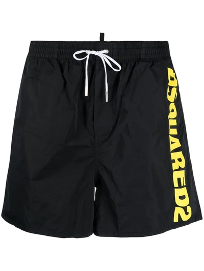 Shop Dsquared2 Logo-print Swim Shorts In Grey