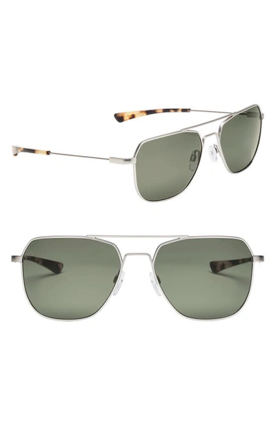 Shop Electric Rodeo 54mm Polarized Aviator Sunglasses In Matte Silver/ Grey