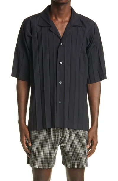 Shop Issey Miyake Pleated Shirt In Black