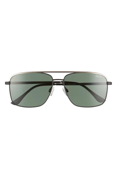 Shop Quay Poster Boy 60mm Polarized Square Sunglasses In Matte Gold Black/ Green