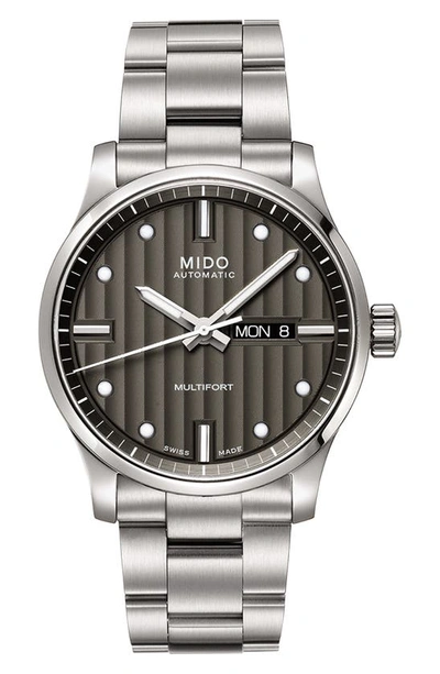 Shop Mido Multifort Automatic Bracelet Watch, 42mm In Silver/ Grey