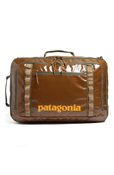 Shop Patagonia Black Hole Mlc Recycled Polyester Convertible Duffle Bag In Coriander Brown-coi