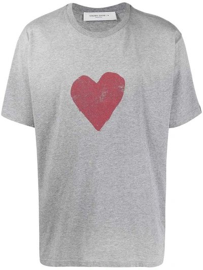 Shop Golden Goose Heart Print T-shirt In Black