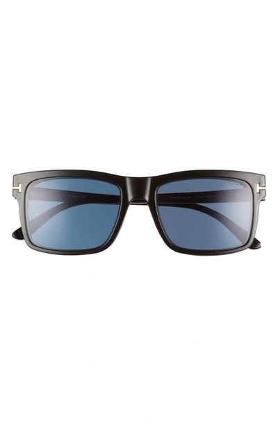 Shop Tom Ford 54mm Blue Light Blocking Glasses & Clip-on Sunglasses In Black/ Clear/ Blue