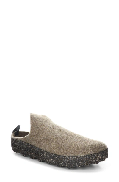 Shop Asportuguesas By Fly London Come Slip-on Sneaker Mule In Taupe Tweed/ Felt