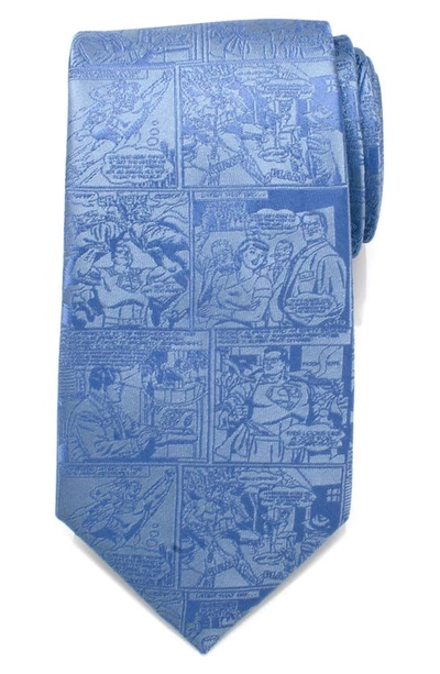 Shop Cufflinks, Inc Superman Comic Silk Tie In Blue